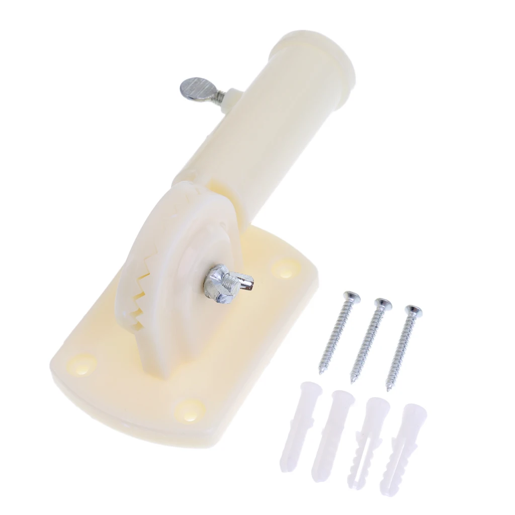 Wall Mount 180° Adjustable Flag Pole Holder Plastic Flags Bracket W/ Screws
