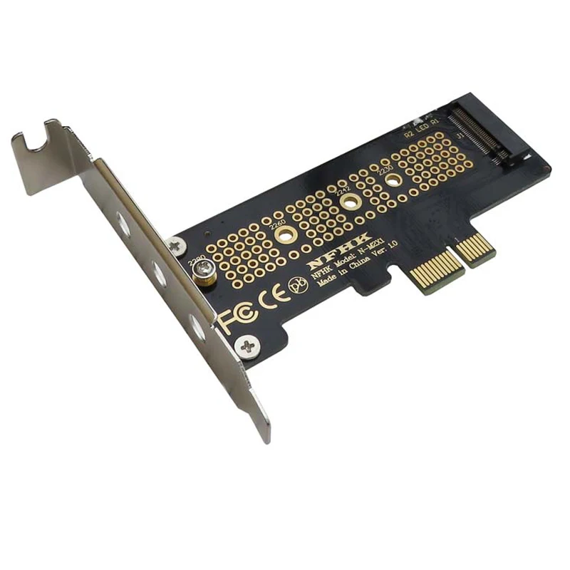 SSD Adapter Card M.2 To PCIe Adapter PCIe Adapter Card NVMe PCIe M.2 NGFF SSD To PCIe x1 Adapter Card x1 To M.2 Card With Bracket PCI-E Adapter For 2230 2240 2260 2280 SSD M2