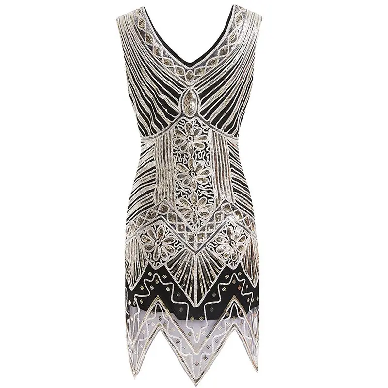 Only Dress Платье Гэтсби 1920s Хлопушка платье ревущий 20s костюм бахрома блесток бисером Золотое Платье и аксессуары в стиле АР-деко(s-xxl - Цвет: Only Dress