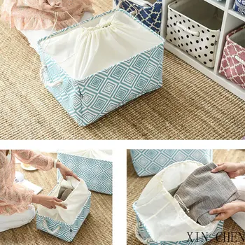 

Simple fabric basket Canvas Storage Basket Clothes Folding Storage Box For Nursery Underwear Toy Organizer Basket With Handle