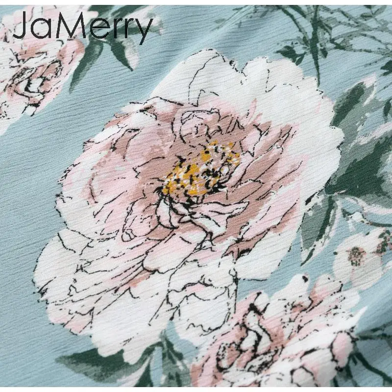 JaMerry, богемная длинная юбка с цветочным принтом, женская элегантная хлопковая винтажная юбка с галстуком-бабочкой, Повседневная Уличная мягкая женская летняя юбка