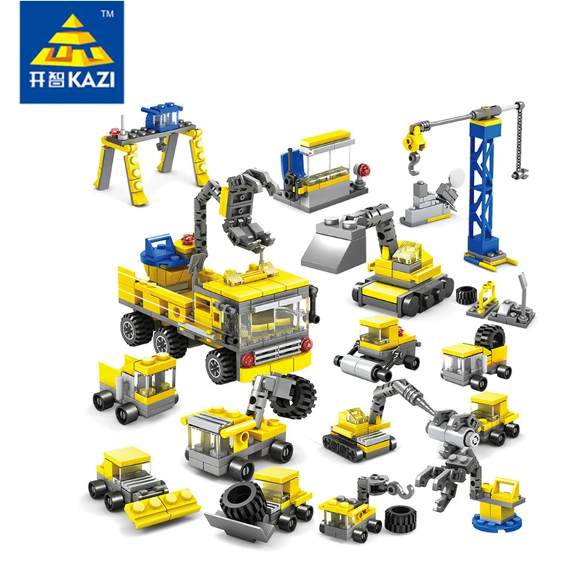Конструктор детский кран 12 блоков совместим с City Technic Kazi 80451|Блочные конструкторы|