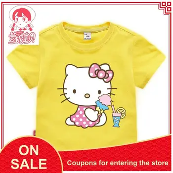 

2020 New Children's Clothing Children's Summer Kt Cat Short Sleeve T-shirt Boys And Girls Hello Kitty Baby Half-sleeved Shirt