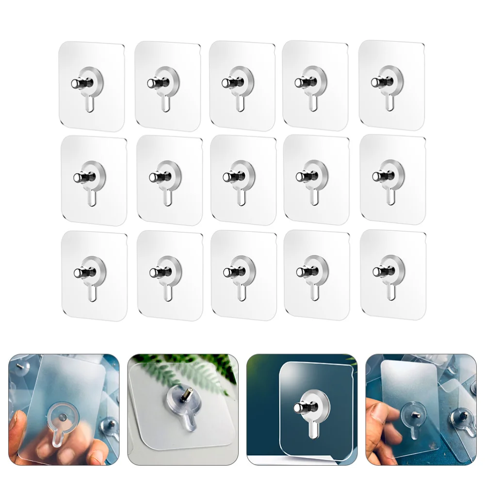 Pcs Furniture Clear Hanger Pads with Screws Non-Trace Hook Kitchen Sticker | Дом и сад