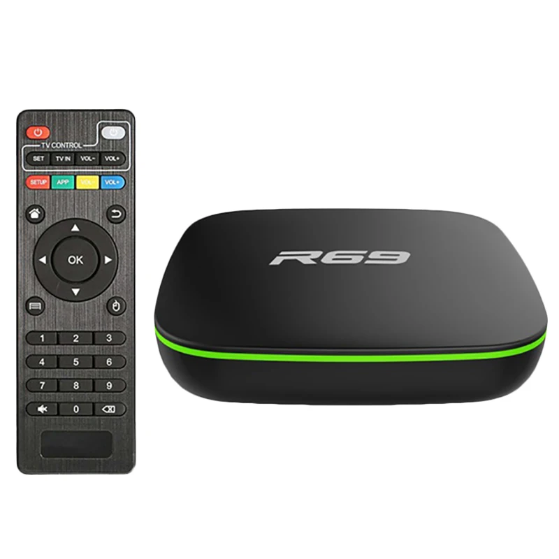 

R69 Smart Android 7.1 Tv Box 2.4G Wifi H3 Quad-Core Set Top Box 1080P Hd 3D Movie Media Player Eu Plug 1Gb 8Gb