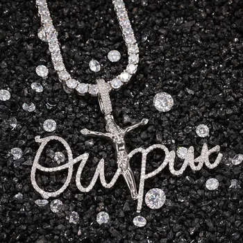 

Hip Hop Claw Setting AAA+ CZ Stone Bling Iced Out INRI Crucifix Jesus Pendants Necklaces for Men Rapper Jewelry