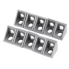 10 Pcs 2020 Aluminum Corner Bracket, L Shape Right Angle Joint Bracket Fastener Home Hardware for 20mm Aluminum Extrusion (20mmx transkoot 20pcs aluminum gusset plate angle 1515 bracket for aluminum extrusion profile 1515 series for 3d printer