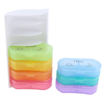 

Small Weekly 7 Day Pill Box Organizer Tablet Storage Case Vitamine Container
