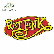 EARLFAMILY 13cm x 13cm for Rat Fink Sign Funny Car Stickers RV VAN DIY Fine Decal Bumper Trunk Truck Graphics JDM Vinyl Car Wrap