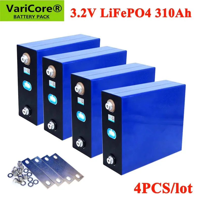 4PCS VariCore 3.2V 310Ah lifepo4 battery DIY 12V 310AH Rechargeable battery pack for Electric car RV Solar Energy storage system