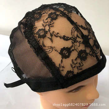 

Weaving Caps For Making Wigs Adjustable Straps Lace Mesh Full Wig Cap Hair Net