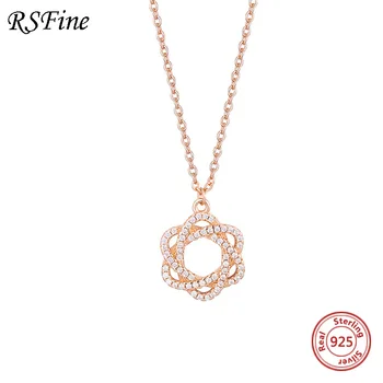 

925 Sterling Silver Camellia necklace encirclement pendant simple trend For Women Singapore chomel famous brand Fine jewelry