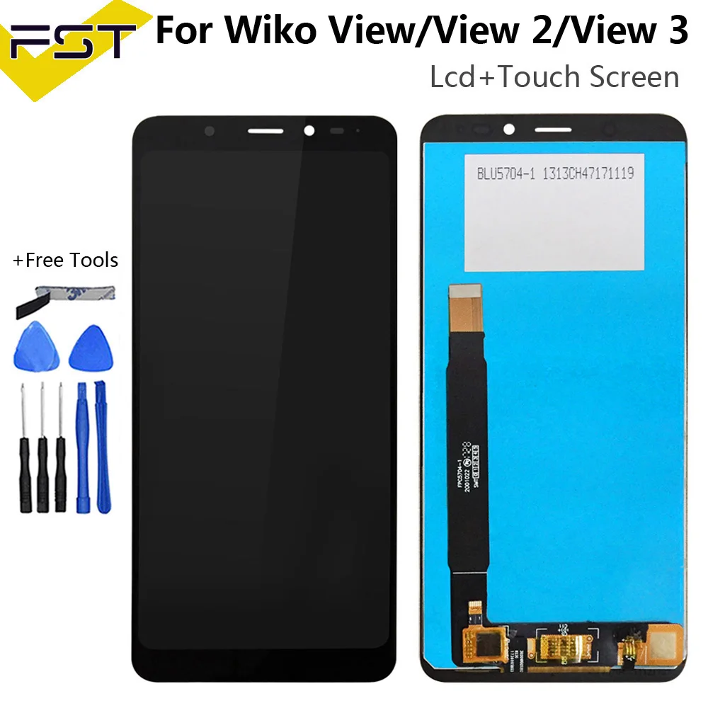 Goedkoop Voor Wiko View View 2 View 3 Lcd scherm + Touch Screen Digitizer Vergadering Mobiele Telefoon Accessoires Met tool En Lijm