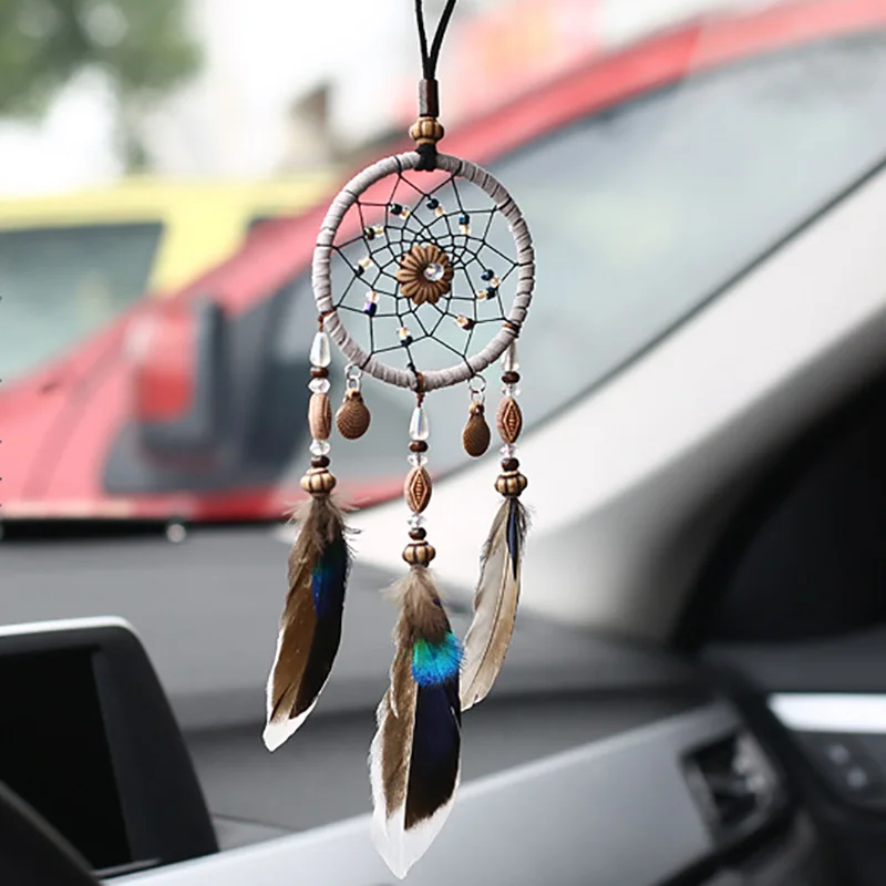 

Handcraft Car Pendants Dream Catcher Feathers Hanging Accessories Auto Car Mirror Pendant In Car Ornaments Gifts Home Decoration