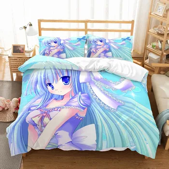

Kawaii Hatsune Miku Bed Linen Set Cartoon Anime 3D Print Microfiber Duvet Cover Set Comforter Set Single Full Girls Home Bedding
