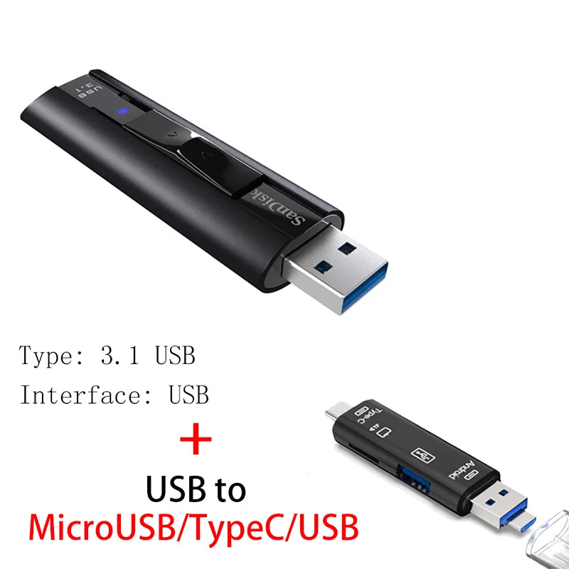 Sandisk USB флэш-накопитель 256 128 ГБ высокоскоростной Макс 420 м Флешка 128 ГБ 256 ГБ флеш-накопитель 3,1 USB флешка диск на ключе памяти для телефона - Цвет: CZ880 Y211