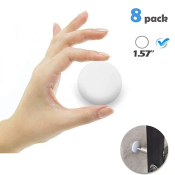 

Practical Boutique 8 Pack Door Stopper Wall 1.57 inch Round Soft Rubber Door Stop Silicon Wall Protector Self Adhesive Door Bump