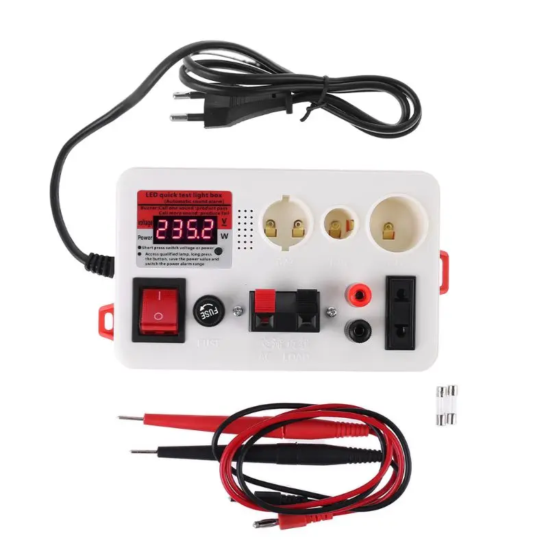 LED Lamp Bulb Light Voltage Power Quick Fast Tester for E27 B22 E14 Lamp Bulb Light Test Box with Sound Alarm EU plug afbeelding