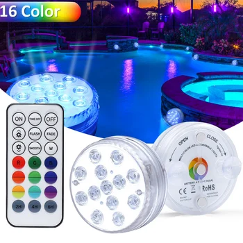 

RGB Submersible Light With Magnet And Suction Cups13 LED Underwater Night Light Swimming Pool Light For Outdoor Fish Tank Pond
