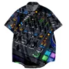 Tuner DJ Bar Summer Men Printed Shirt Short Sleeve Lapel Button Streetwear Chic Loose Clothing Mens Hawaiian Shirts Vacation 5