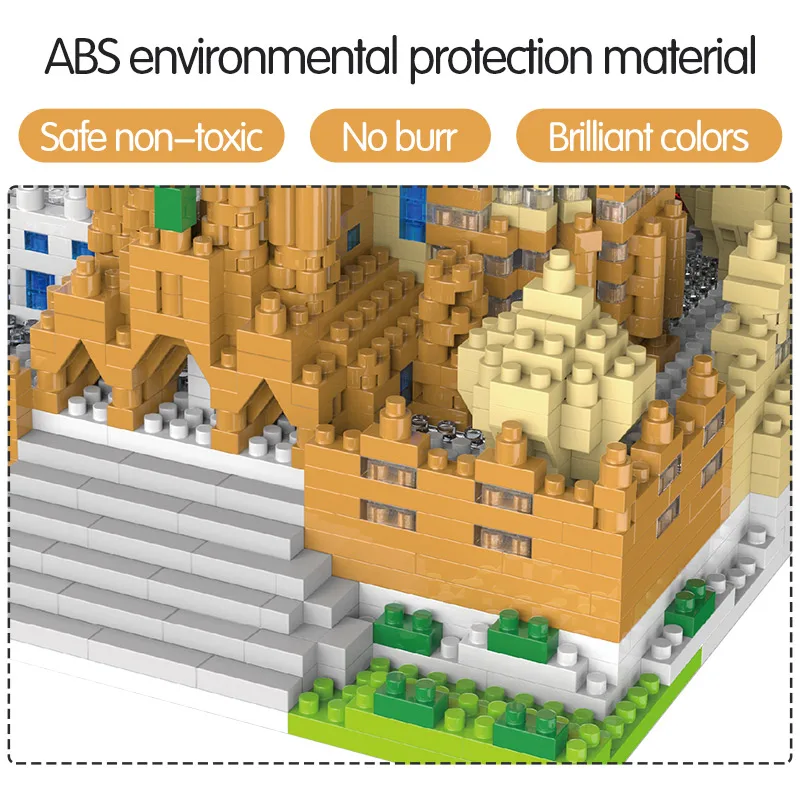 Лоз мини-блоки Всемирно известная архитектура Sagrada семья Алмазная церковная Модель Строительный блок кирпичи игрушка для детей