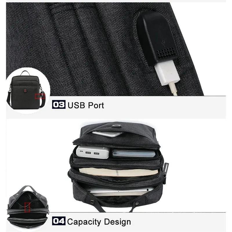 Мужская сумка на плечо Soperwillton 2020 повседневная мужская дорожные сумки с USB портом
