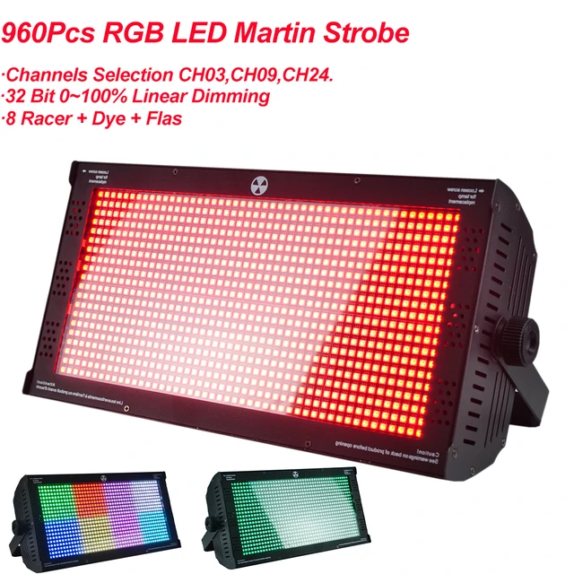 240W 960Pcs LED RGB 3IN1 Indoor Stage DMX512 Flat Led Strobe Light