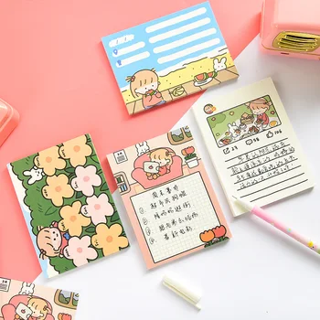 

Cute Memo Pads Sticky Note Kawaii Cartoon Notepads Posted It Note Planner For Girls Korean Stationery Office School Supplies