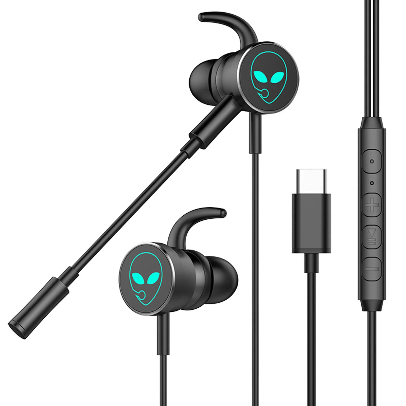 RGB Earphone For Phones PAD Gaming In Ear Headphones With Ergonomic