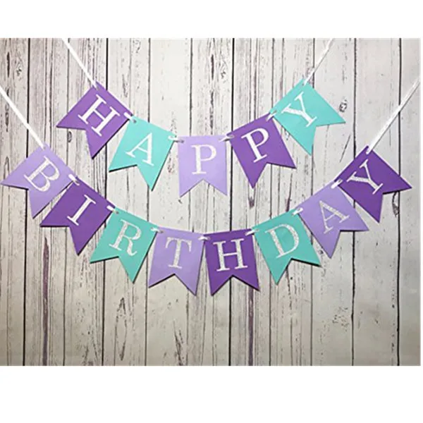 

Little Mermaid Theme Party Supplies Happy Birthday Mermaid Banner Blue Mermaid Balloon Wedding Party Decor Baby Shower Supplies
