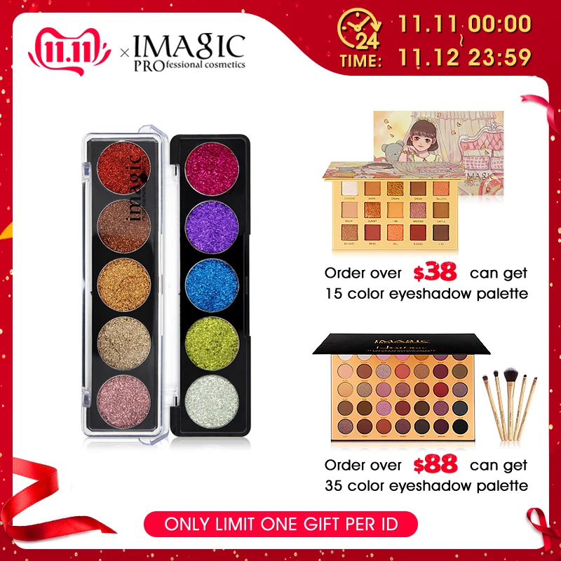 

IMAGIC Pressed Glitterinjections EyeShadow Rainbow EyeShadows Cosmetic Make up Pressed Glitters Diamond Eyeshadows
