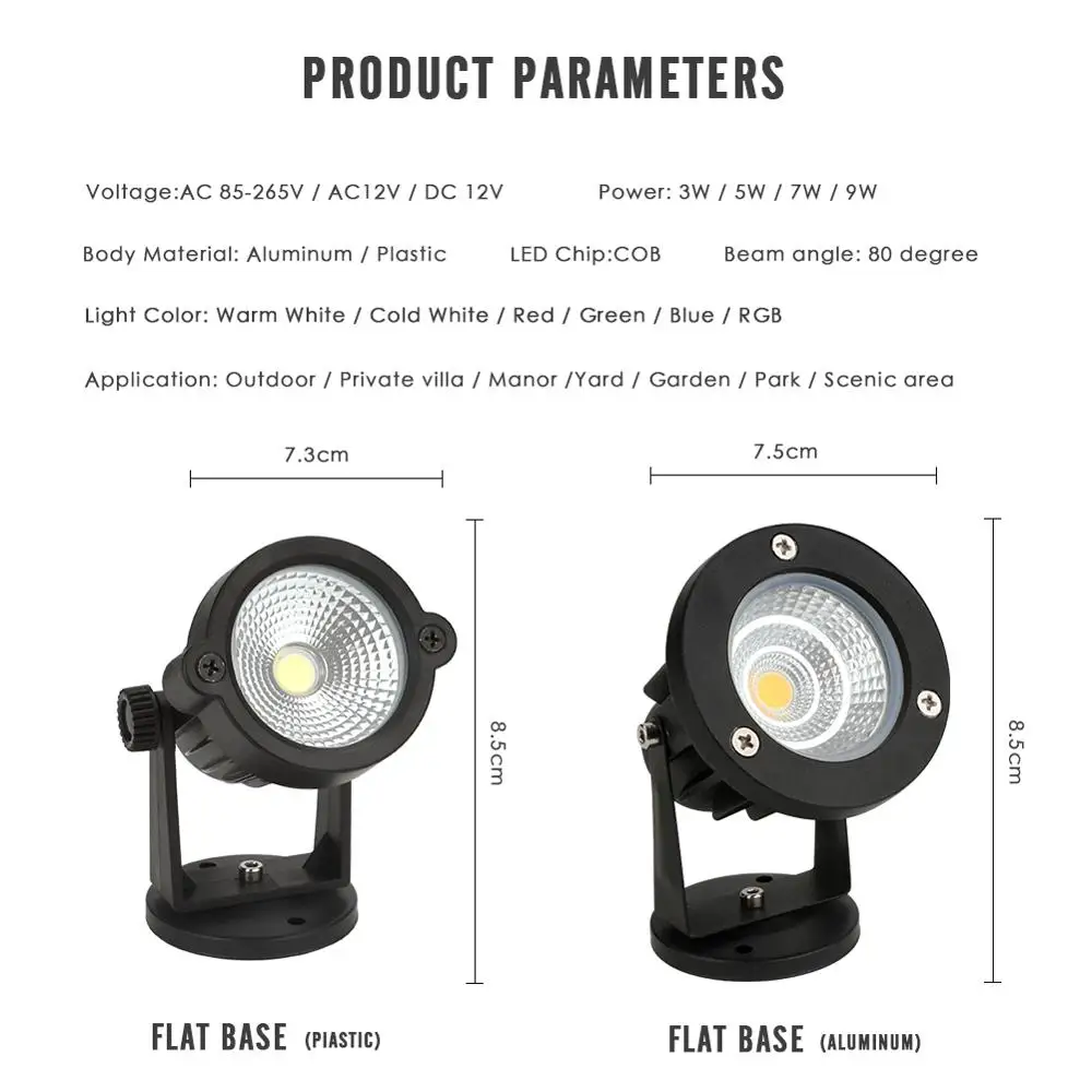 80 Watt Wireless Remote Control LED Spotlight - 12 Volt DC - Spot to Flood  - Permanent Mount