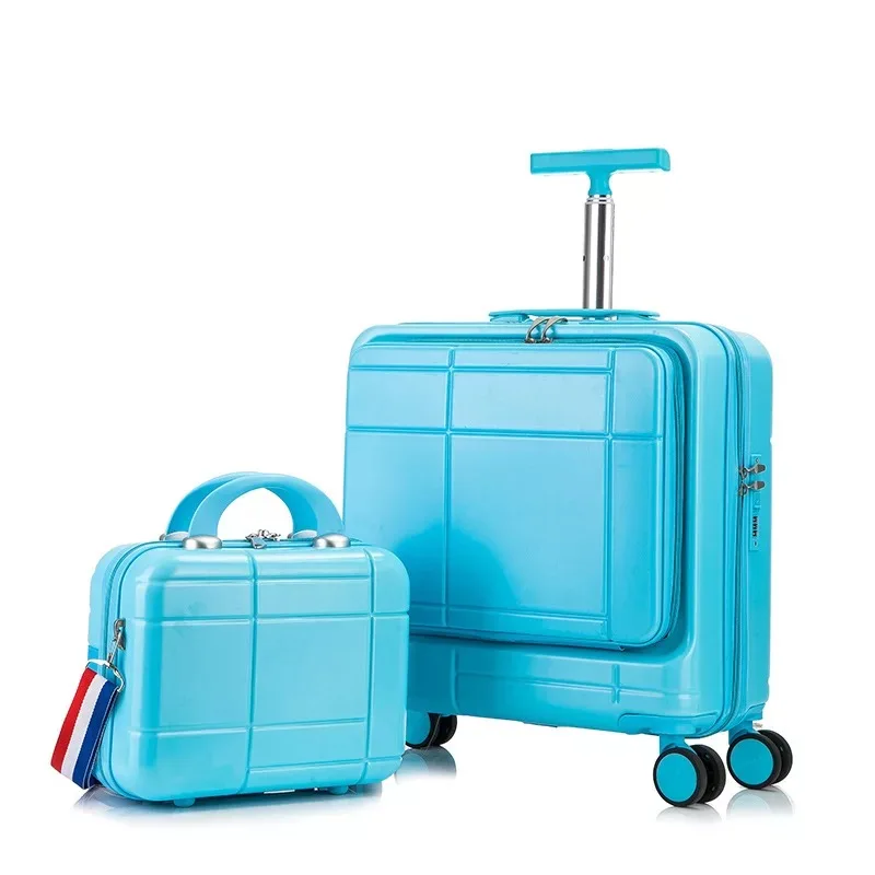 Set Koper 18 Inci Roda Pemintal Koper Travel dengan Tas Laptop Tas Koper Troli Jinjing Mode