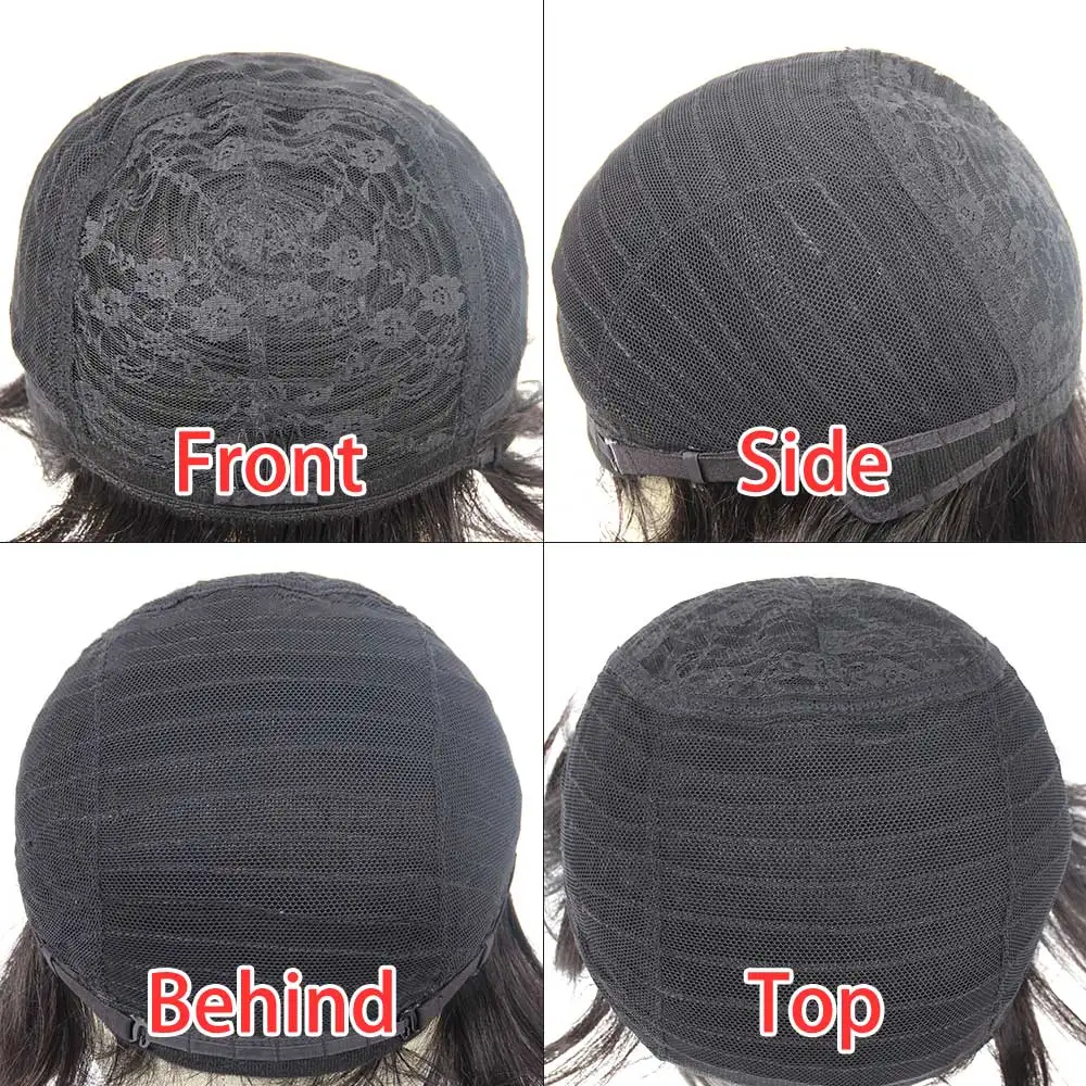 Curtas do Cabelo Perucas de Cabelo para Preto Perucas Humano Brasileiro Remy Curto Bob Peruca Reta Diário Cabelo Falso Preto Marrom 9 Apliques com cabelo humano