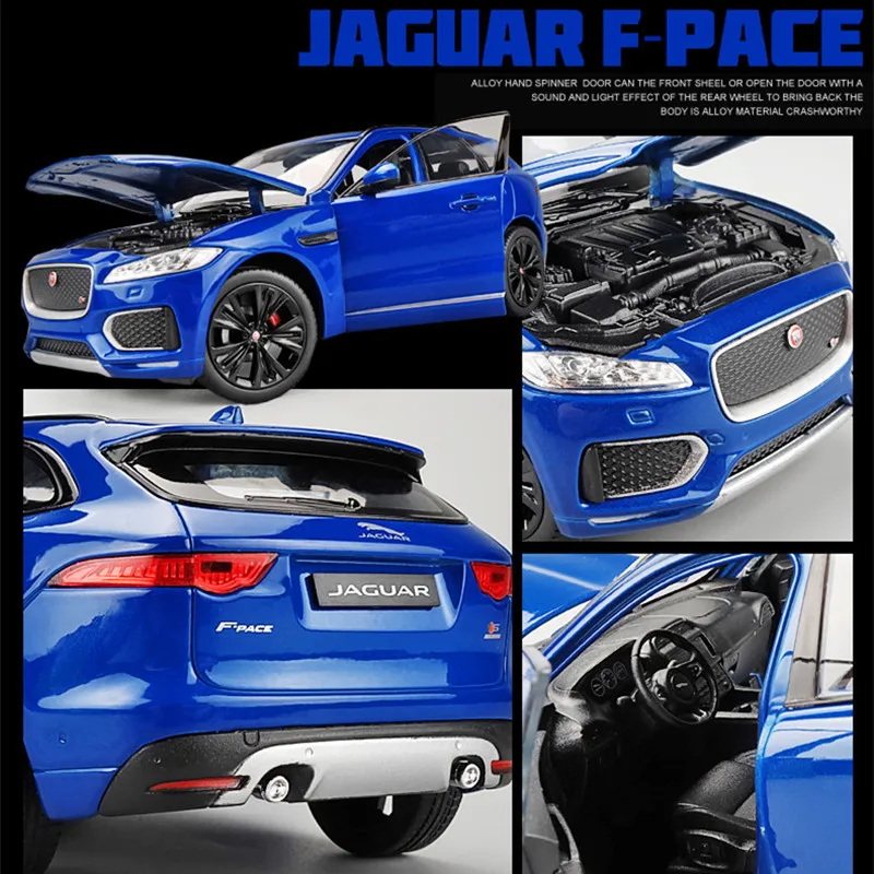 X761 Welly WE24070BL Jaguar F-Pace 2016 Blue 1:24 MODELLINO Die Cast Model Compatible con 