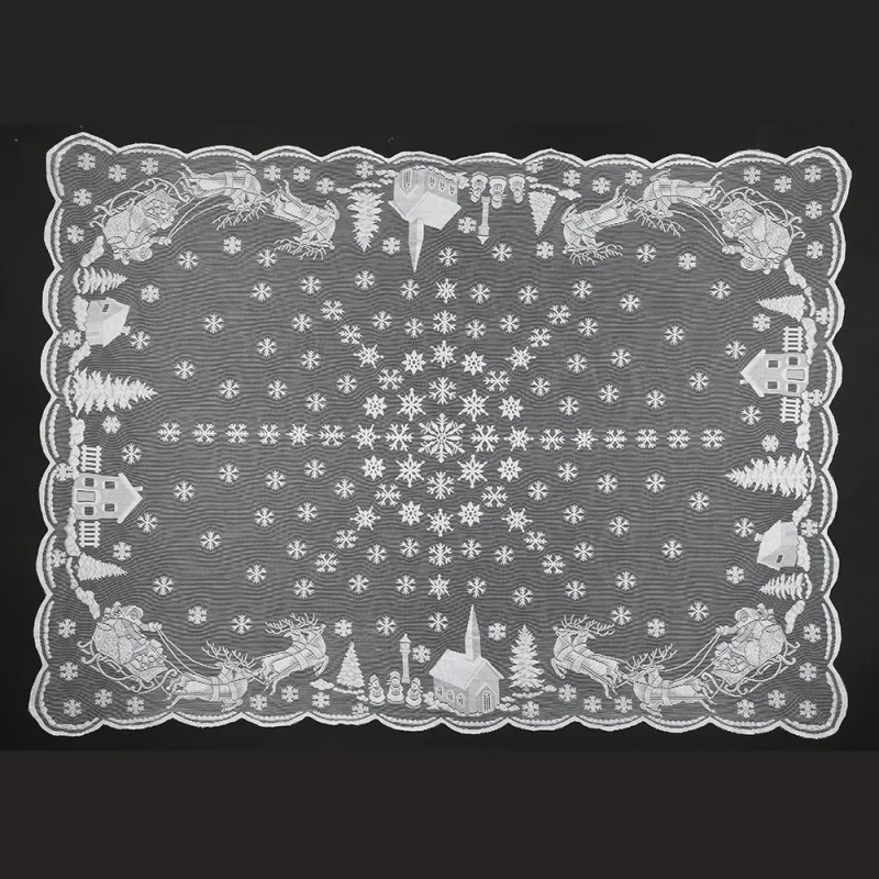 

Christmas Multi-Size Party Home Festival Floral Decoration Lace Snowflake Table Cloths Textile Modern Kitchen Decor
