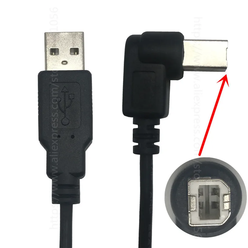 Высокоскоростной Кабель USB 2 0 A B Male кабель под прямым углом 90 градусов для