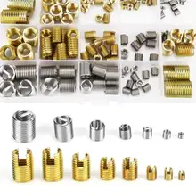 116PCS M3 - M12 Galvanized Stainless Steel Threaded Inserts Metal Thread Repair Insert Self Tapping Slotted Screw Threaded