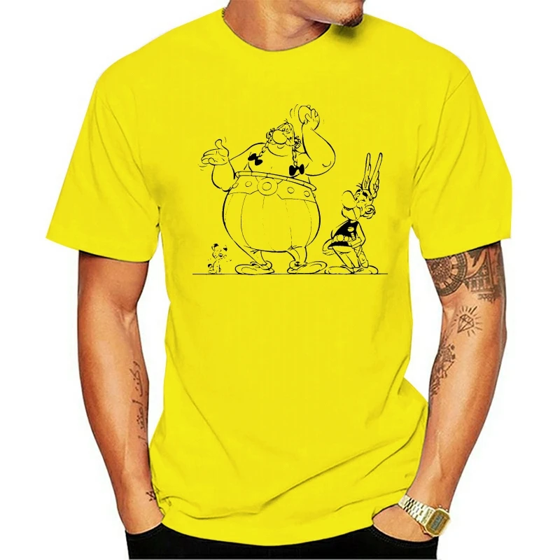 

Soft Pure Cotton Asterix And Obelix Silhouette Design For Unisex T-shirt Casual Style Picture Print T-shirt S-6XL US Size