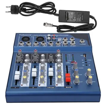 

Mini Portable Audio Mixer w/ USB DJ Sound Mixing Console MP3 Jack 4 Channel Karaoke 48V Amplifier For Karaoke KTV Match Party