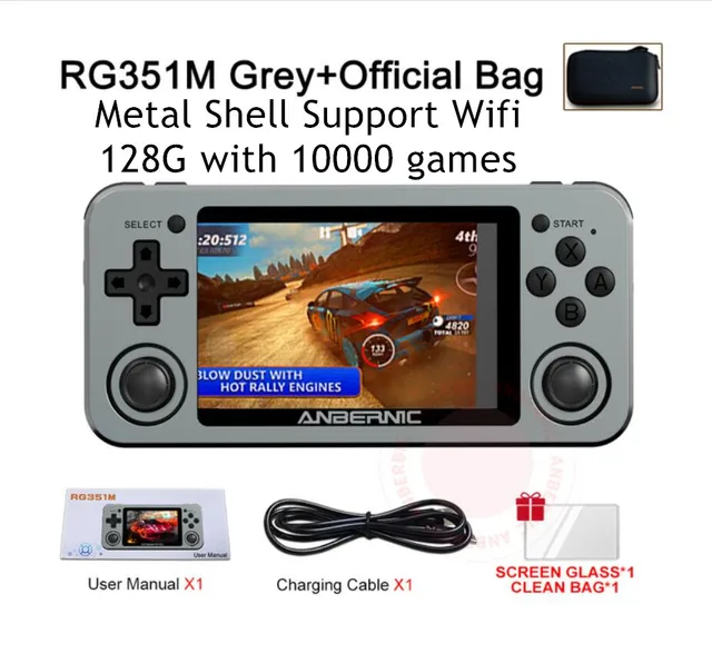$144.99 ANBERNIC RG351M Wireless Handheld Game Player 128G PS1 DC GB N64 10000 Games Video Wifi Pocket Retro Game Console Kids Gifts