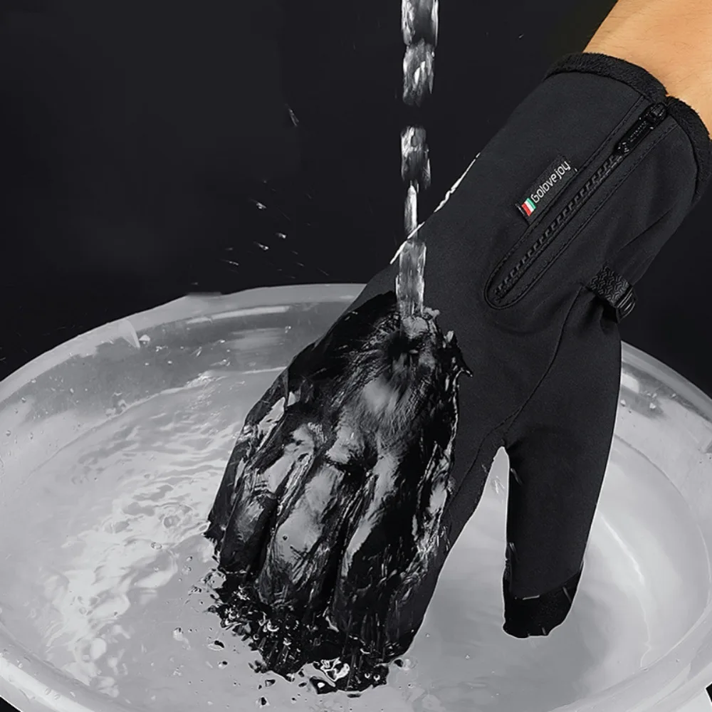 Зимние мужские перчатки женские водонепроницаемые сенсорные перчатки противоскользящие велосипедные толстые теплые перчатки для бега