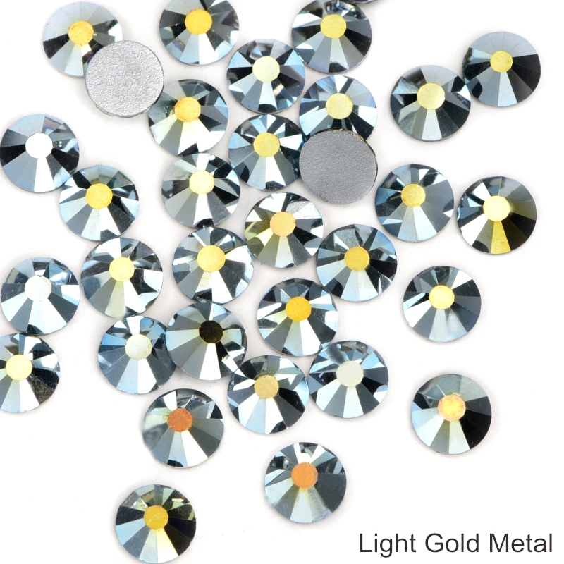 P90 Light Gold Oleeya Metal 5 NEW Romantic Colors стразы Crystal Non Hot Fix Rhinestone