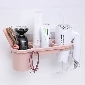 

YiCleaner Hairdryer Rack Bathroom Organizer Storage Shelves Suction wall Shelf Storage Stand Toilet Cosmetic Box