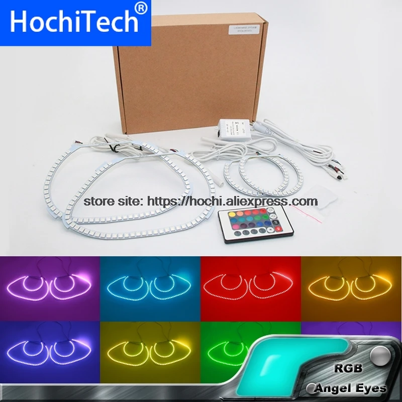 HochiTech RGB многоцветный светодиодный ангельские глазки набор ортопедических колец супер яркий стиль автомобиля для Honda Civic FD 2006 2007 2008 2009 2010