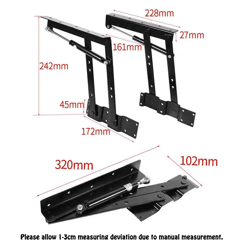 Cerniera per mobili Sollevatore Supporto pneumatico Molla a gas idraulica Stay Hold Supporto per porta hardware per mobili - immagine 4