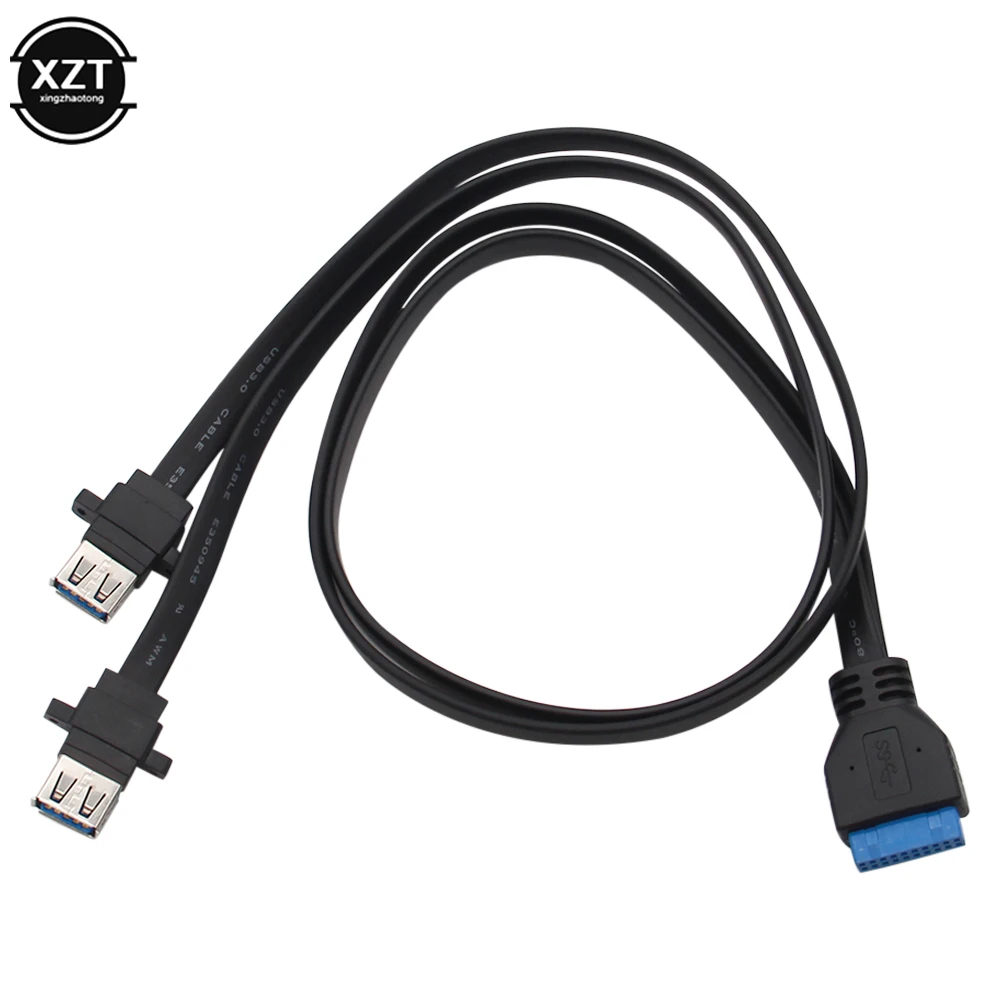 Dual-USB-3-0-Female-to-20-Pin-Header-Motherboard-Adapter-Cable-2-USB ...
