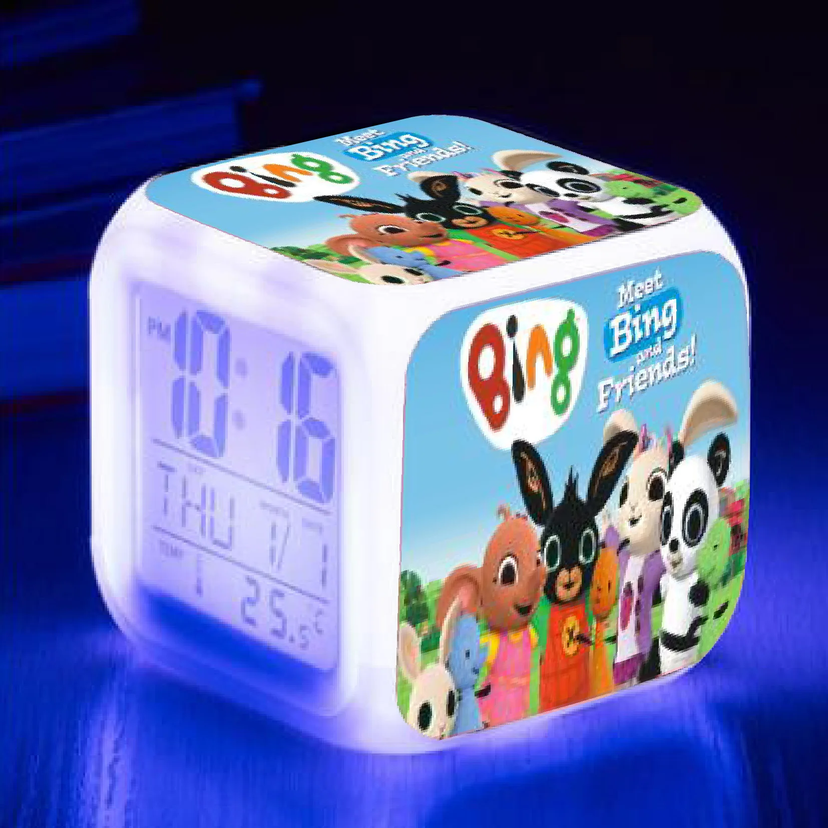 

2020 Hot Bing Bunny Luminous LED Alarm CLock Colorful Flash Desk Light Flash Model Figure Action Toys for Kids Children Gift