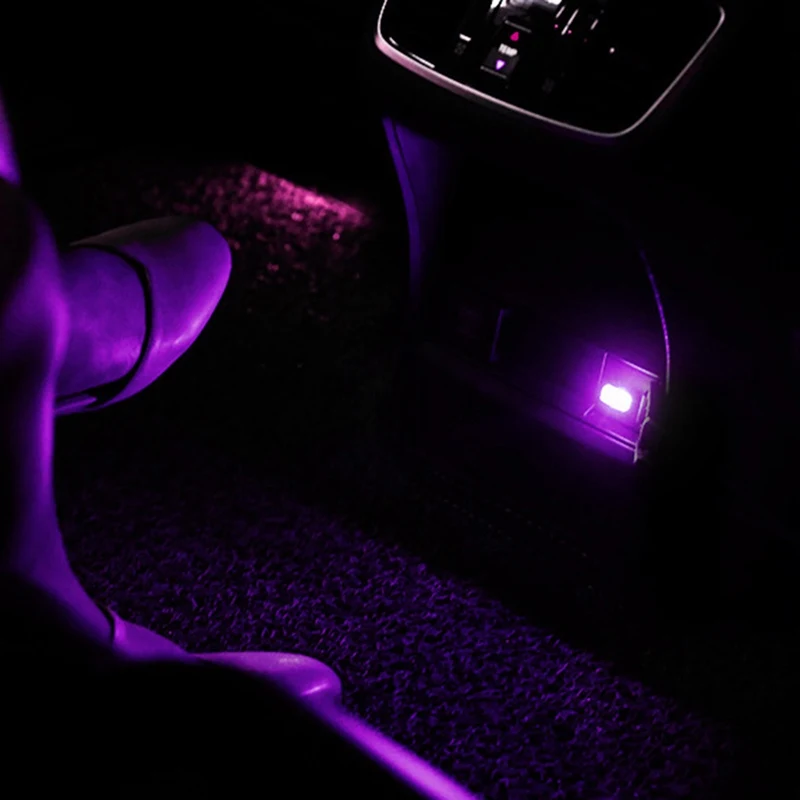 PP USB LED Atmosphere Lights Universal PC Plug Interior Car Night Light Red/Blue/White Auto Motorcycle Decorative Lamp - Цвет: PP