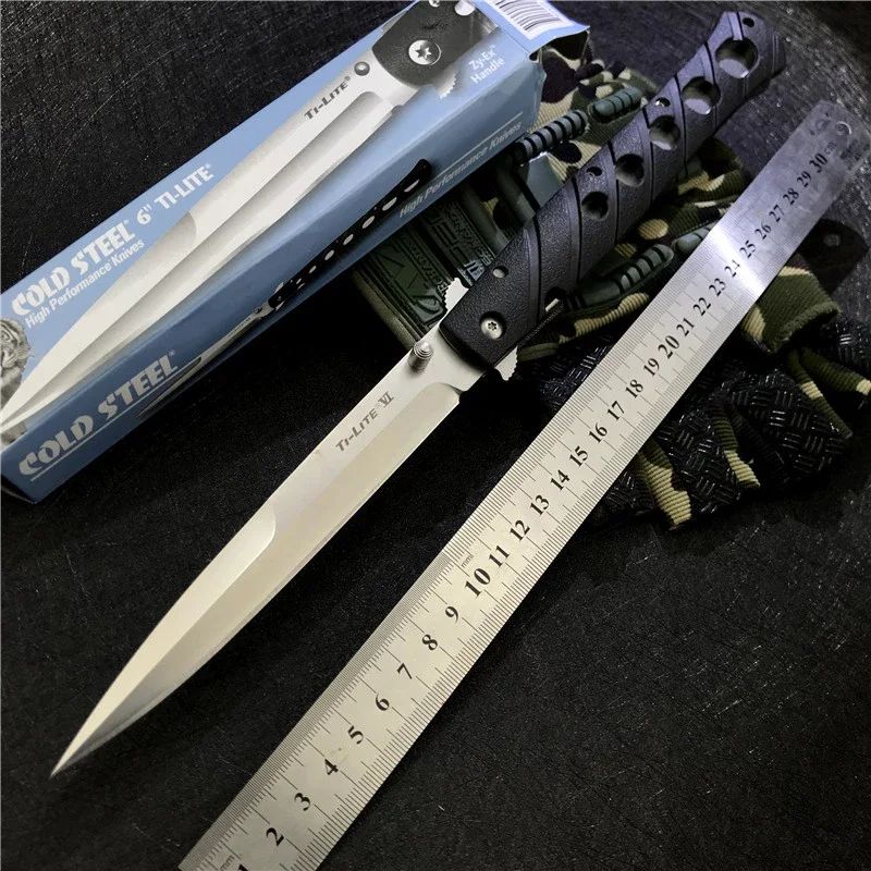 

Cold Steel 26SXP 6 inch Folding Knife Stiletto Sword Satin Pocket Knife Outdoors Camping Hunting Survival Tools Tactical Knives